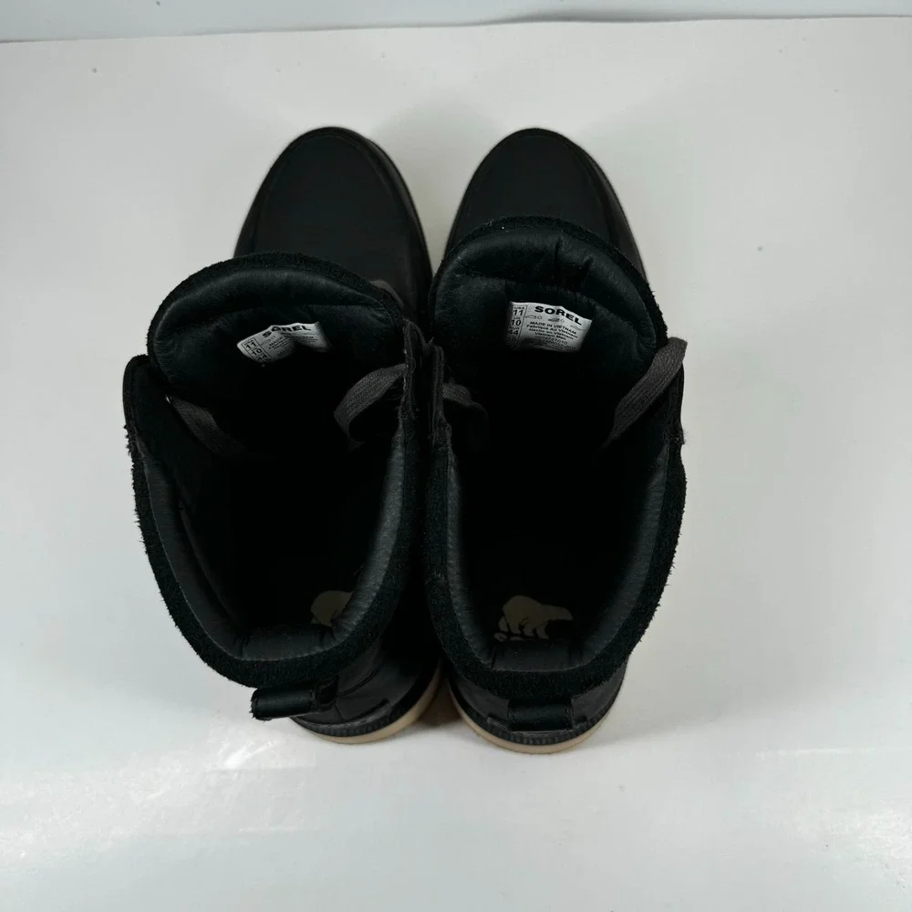 Sorel Madson II Moc Toe Men's 11 Coal Black Leather Waterproof Boots LM6057-010